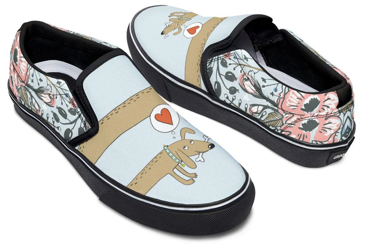 Dachshund Thoughts Slip-On Shoes