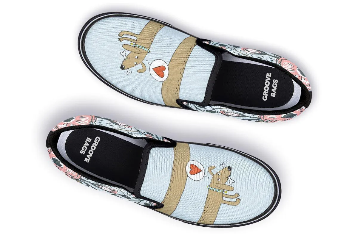Dachshund Thoughts Slip-On Shoes