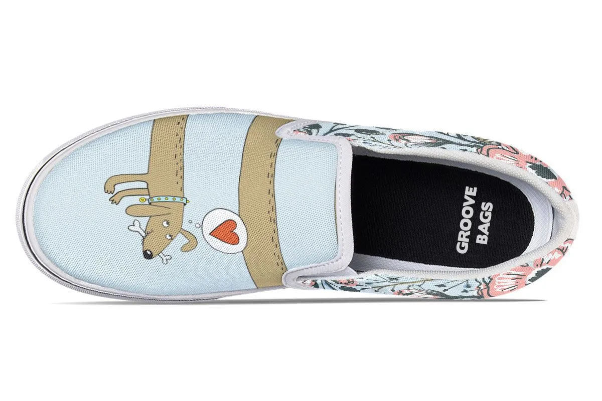 Dachshund Thoughts Slip-On Shoes