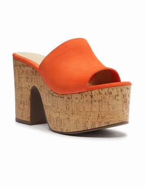 Dalle Cutout Nubuck Sandal In Orange