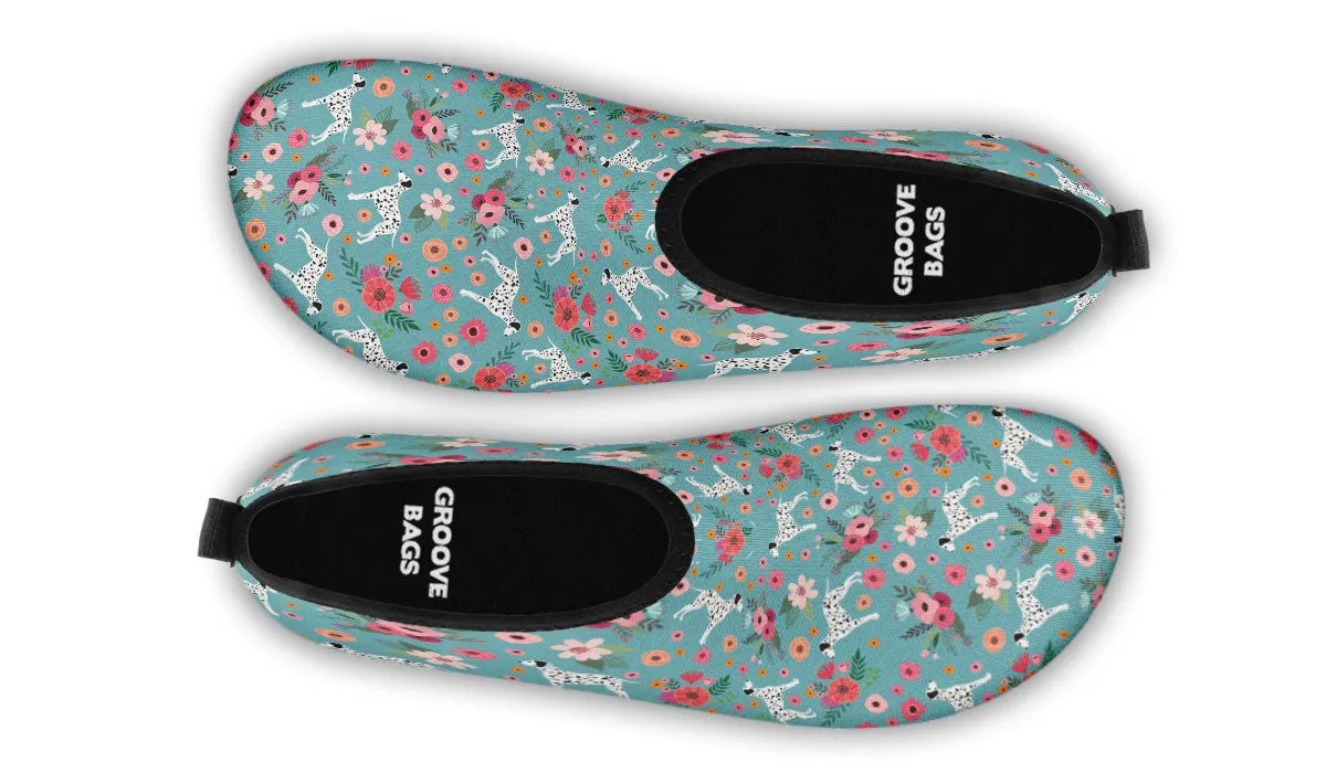 Dalmatian Flower Aqua Barefoot Shoes