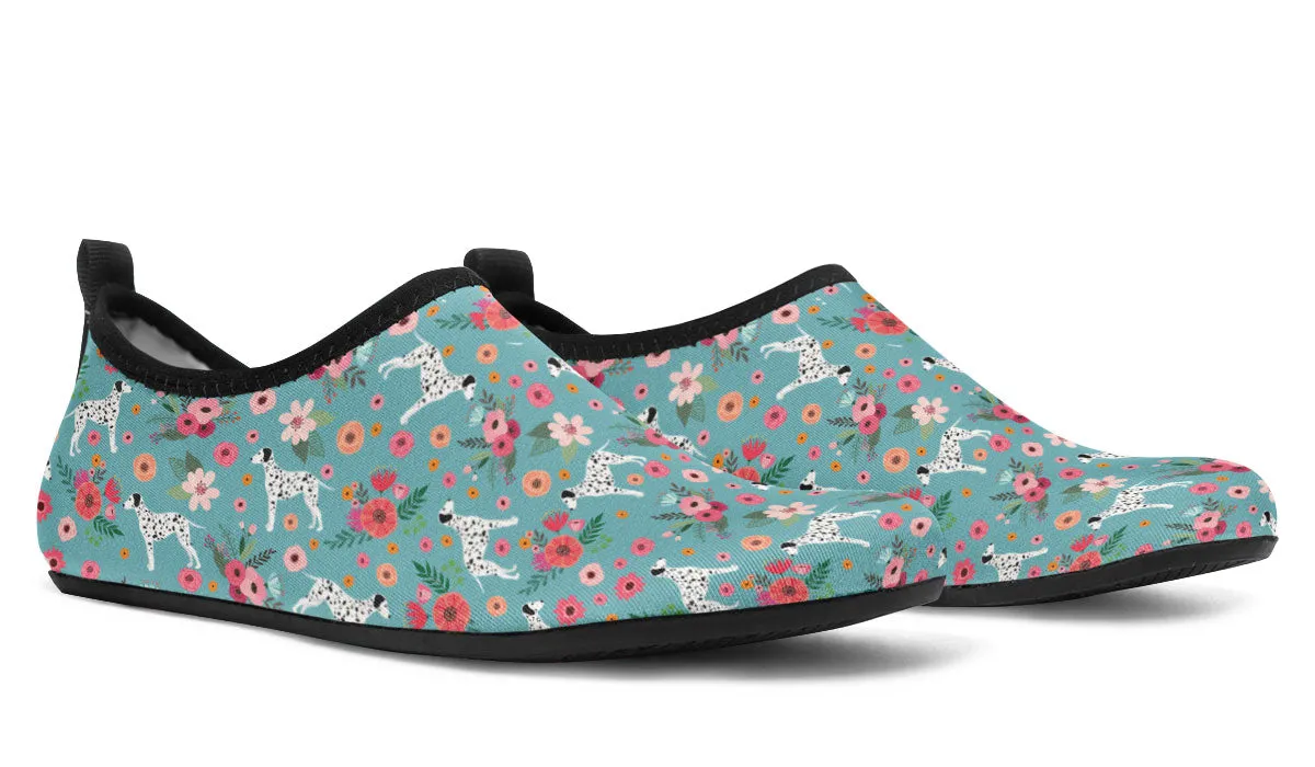Dalmatian Flower Aqua Barefoot Shoes