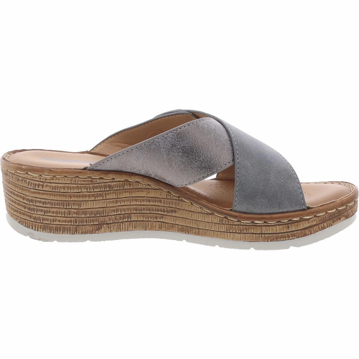 DEMI Womens Monogram Manmade Wedge Sandals