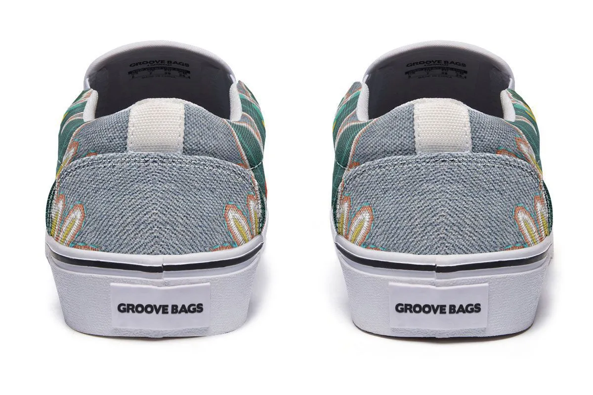 Denim Style Border Collie Slip-On Shoes