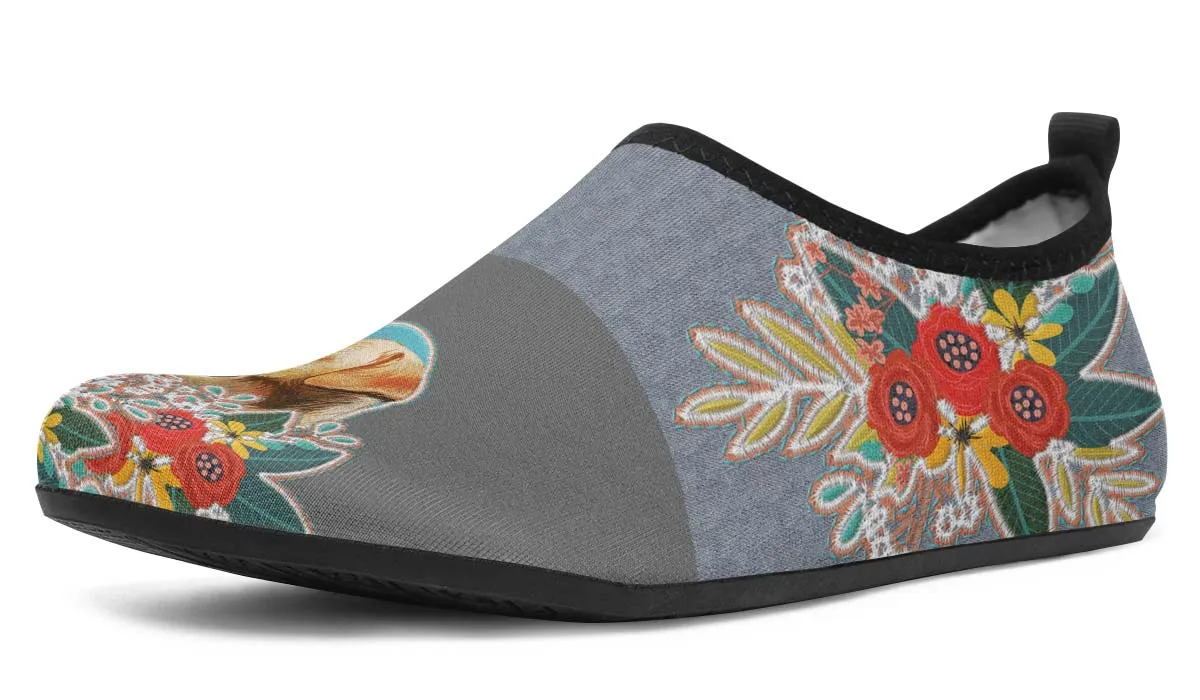Denim Style White Labrador Aqua Barefoot Shoes