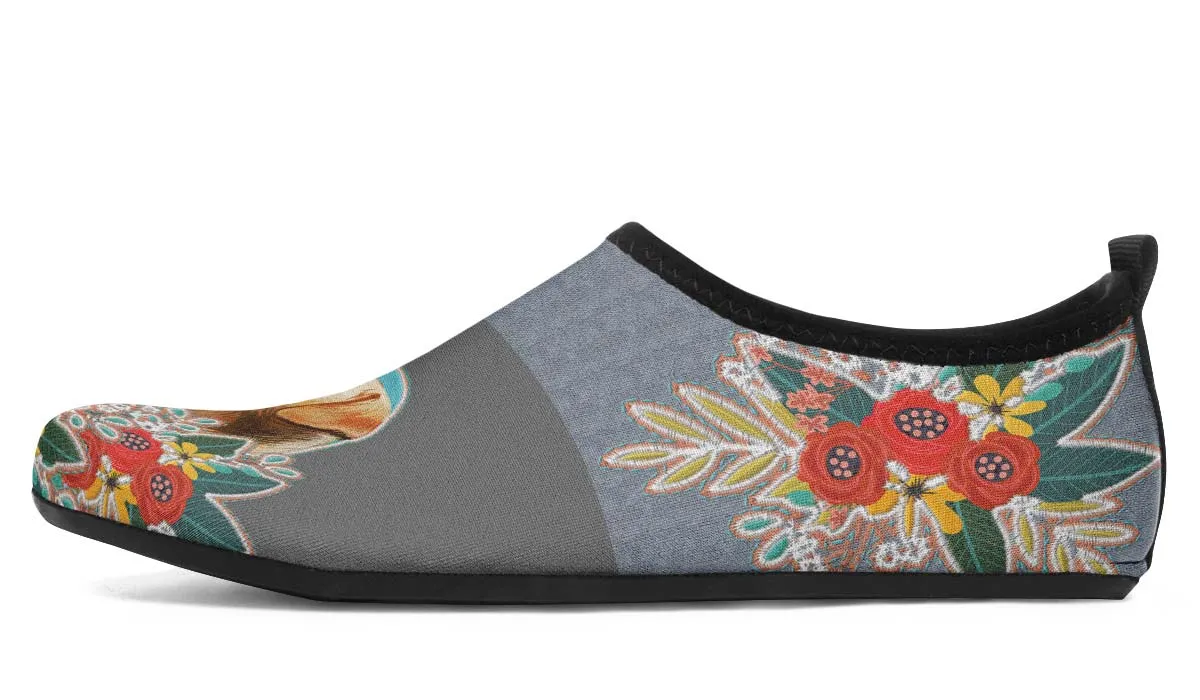 Denim Style White Labrador Aqua Barefoot Shoes