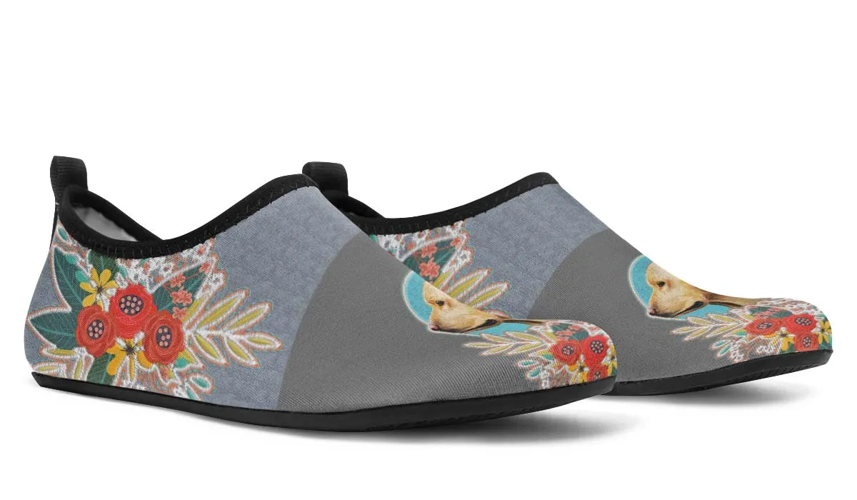 Denim Style White Labrador Aqua Barefoot Shoes