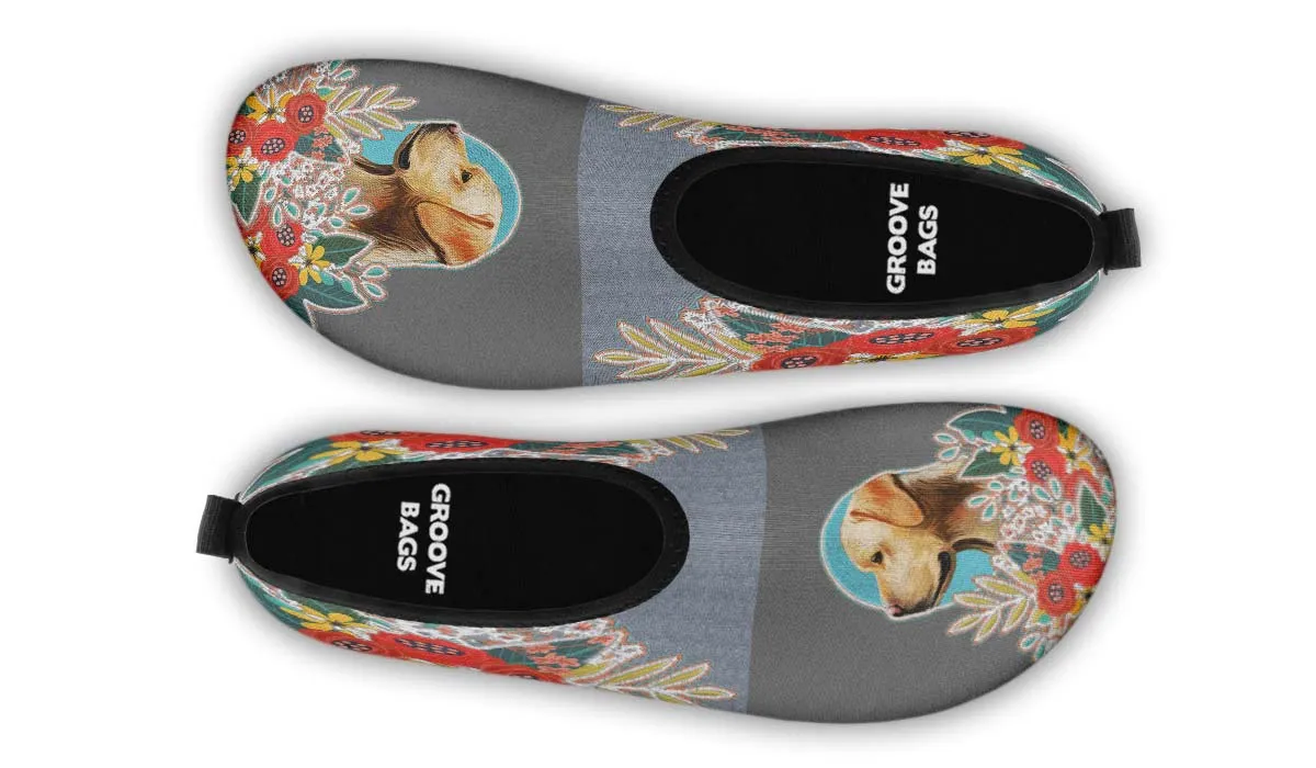 Denim Style White Labrador Aqua Barefoot Shoes