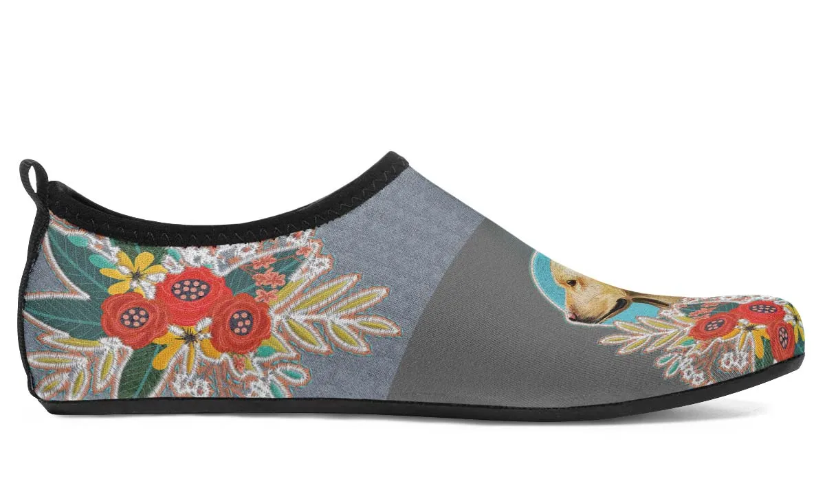 Denim Style White Labrador Aqua Barefoot Shoes