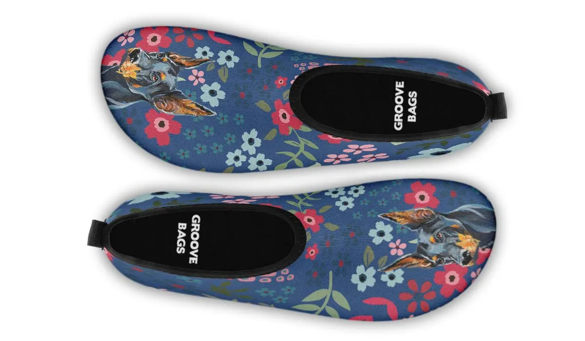 Doberman Sweetheart Aqua Barefoot Shoes
