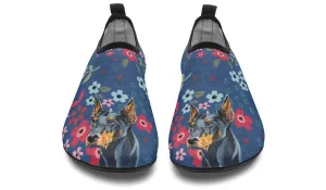 Doberman Sweetheart Aqua Barefoot Shoes
