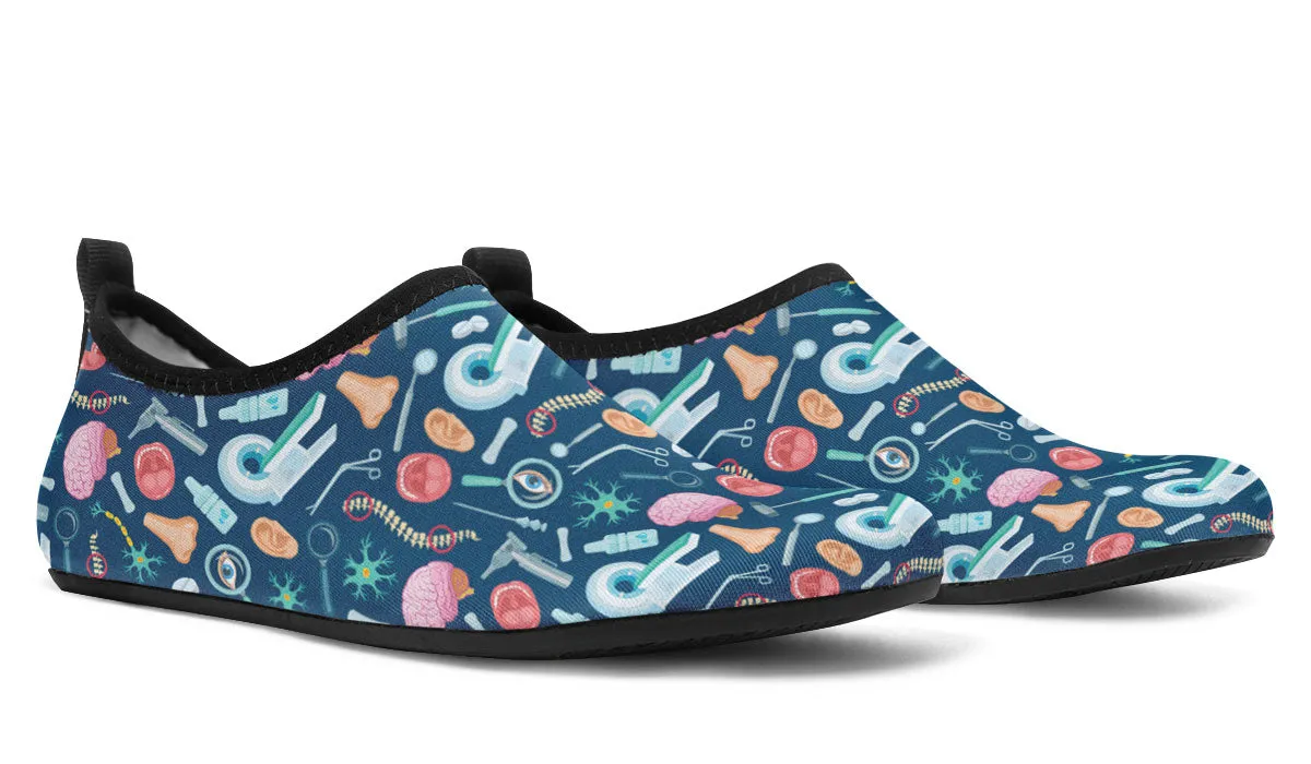 Doctor Pattern Aqua Barefoot Shoes