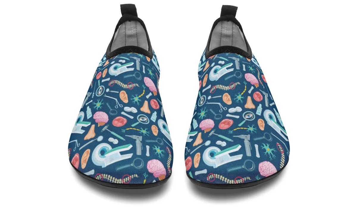 Doctor Pattern Aqua Barefoot Shoes