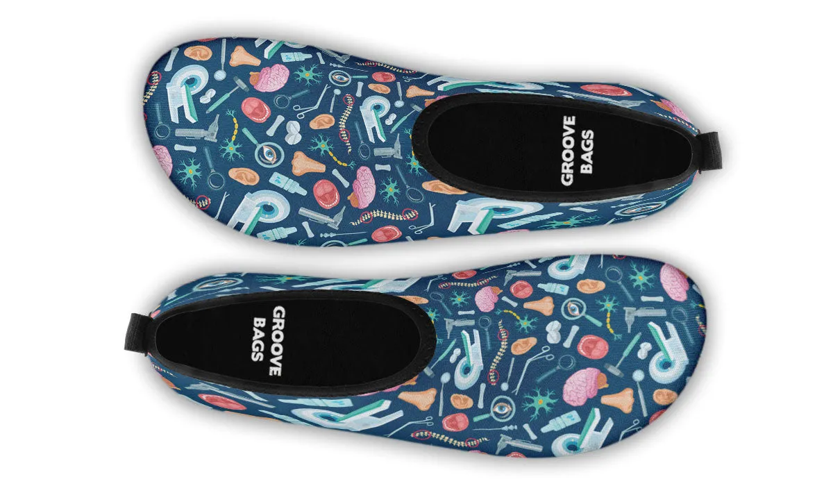 Doctor Pattern Aqua Barefoot Shoes