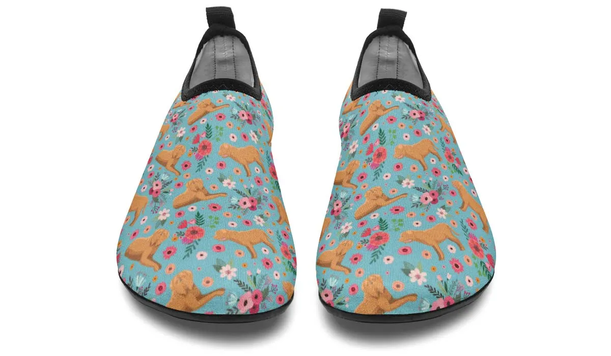 Dogue de Bordeaux Flower Aqua Barefoot Shoes