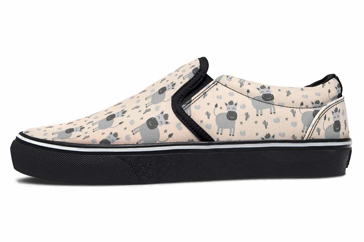 Donkey Pattern Slip-On Shoes