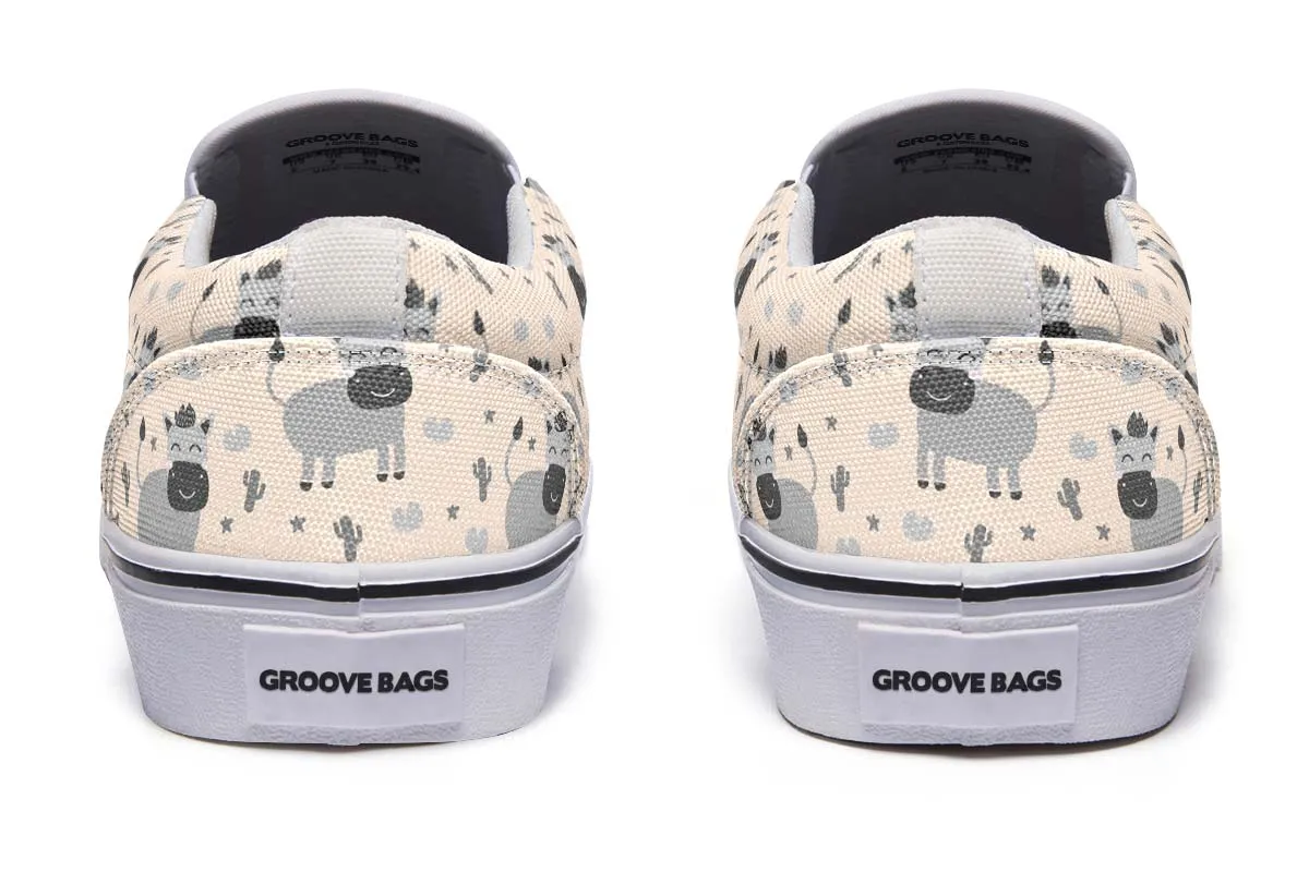 Donkey Pattern Slip-On Shoes