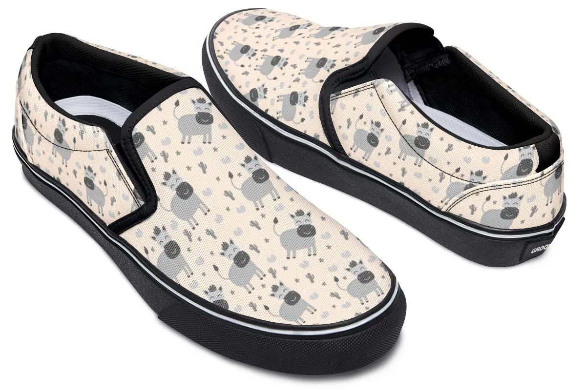 Donkey Pattern Slip-On Shoes
