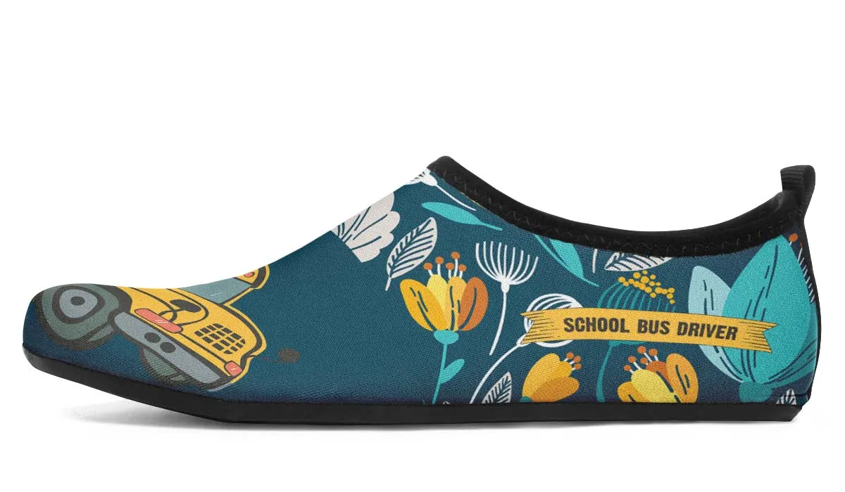 Doodle School Bus Driver Aqua Barefoot Shoes