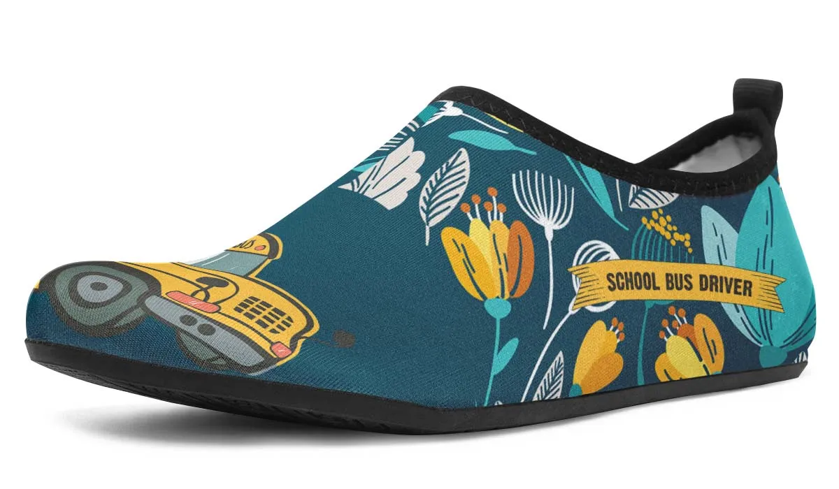 Doodle School Bus Driver Aqua Barefoot Shoes