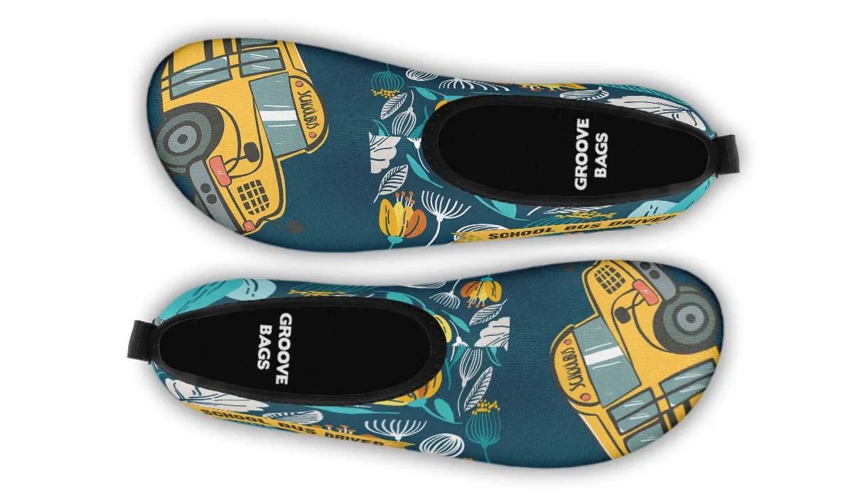 Doodle School Bus Driver Aqua Barefoot Shoes