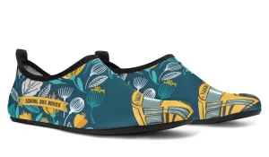 Doodle School Bus Driver Aqua Barefoot Shoes