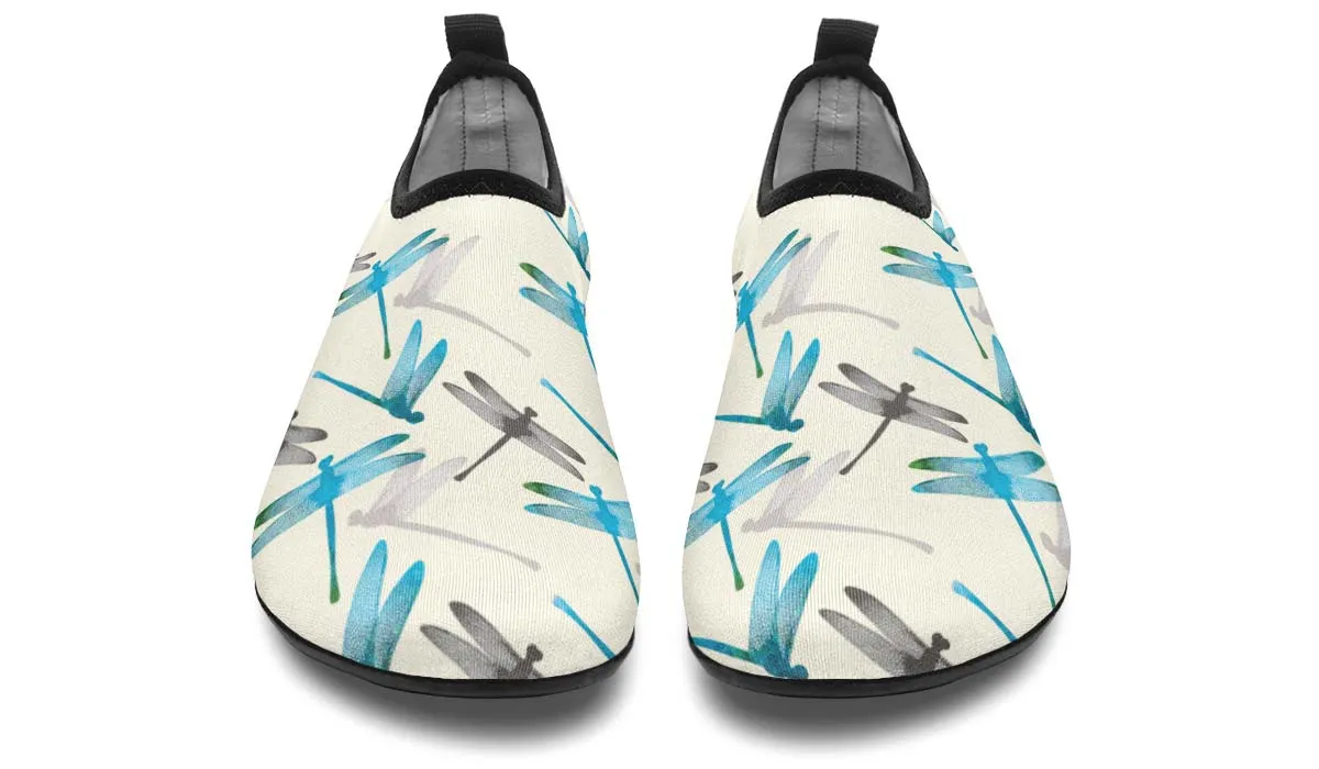Dragonfly Pattern Aqua Barefoot Shoes