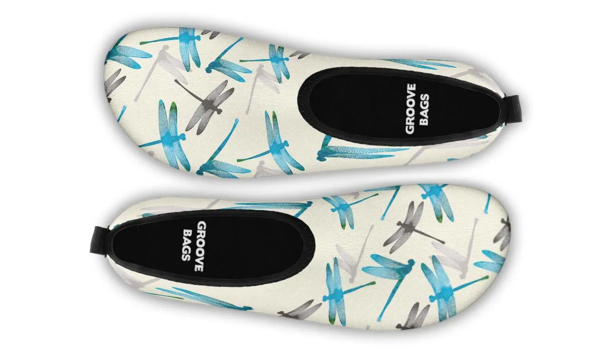 Dragonfly Pattern Aqua Barefoot Shoes