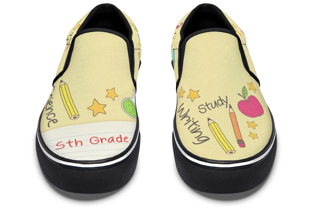 Elementary School Teacher Shoes 5th Grade Slip-On Shoes