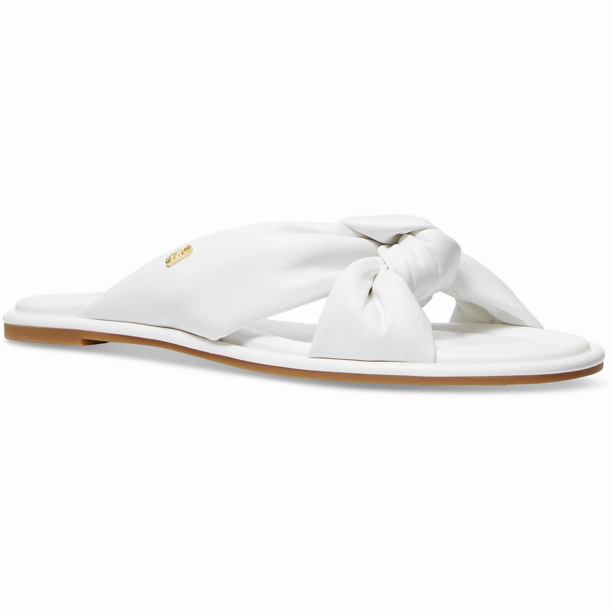Elena Womens Criss-Cross Leather Slide Sandals