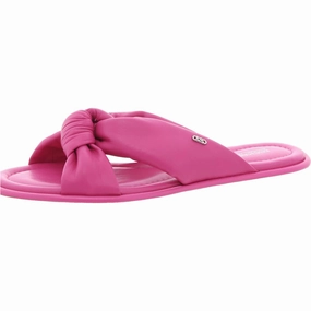 Elena Womens Criss-Cross Leather Slide Sandals