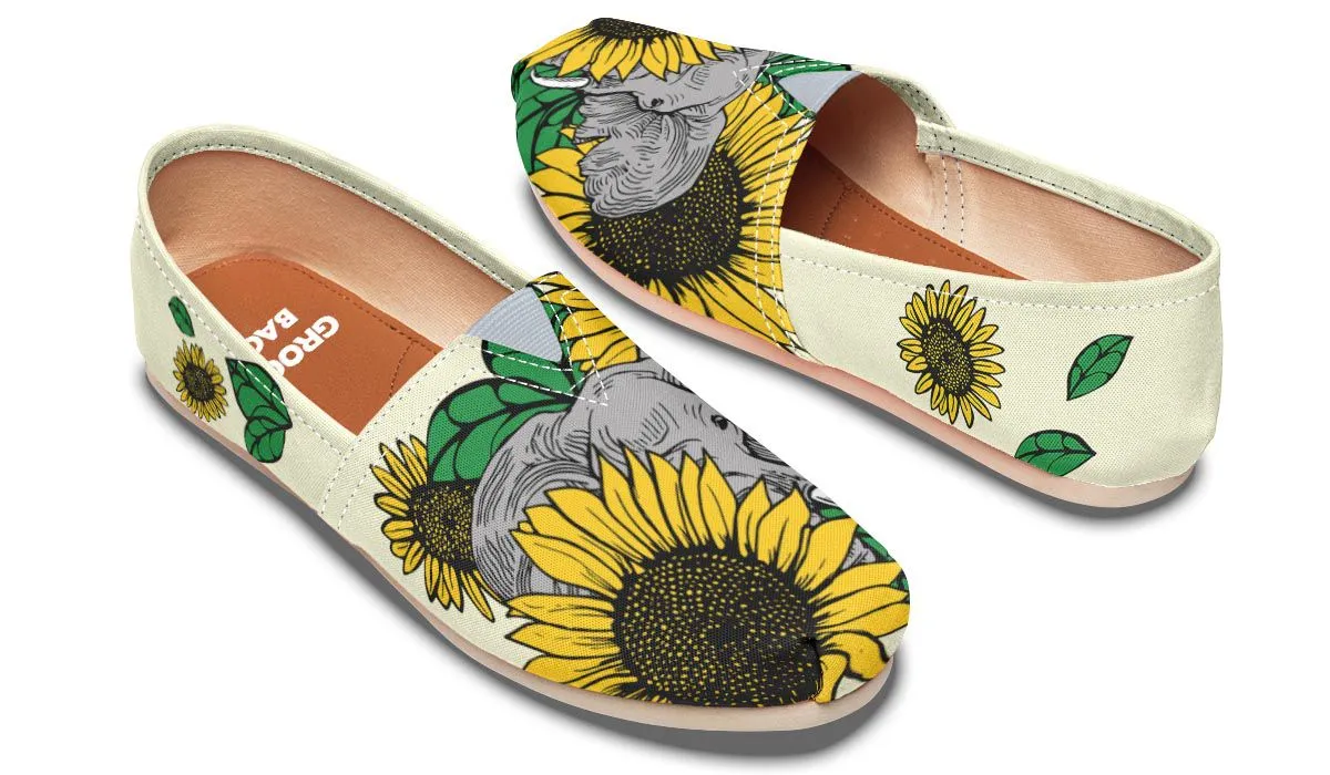 Elephant Sunflower Casual Shoes