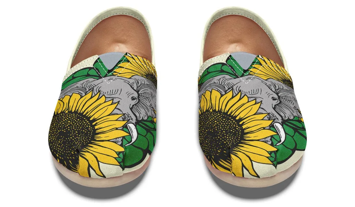 Elephant Sunflower Casual Shoes