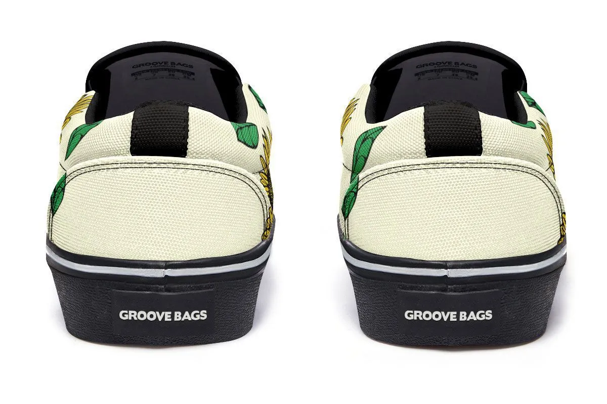 Elephant Sunflower Slip-On Shoes