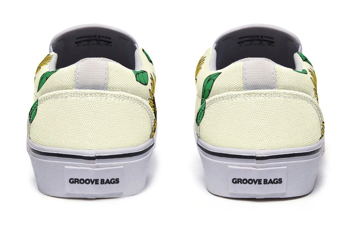 Elephant Sunflower Slip-On Shoes