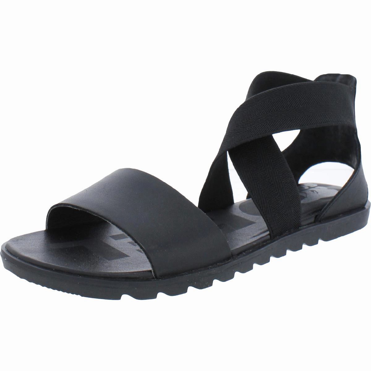Ella II Womens Leather Flat Ankle Strap