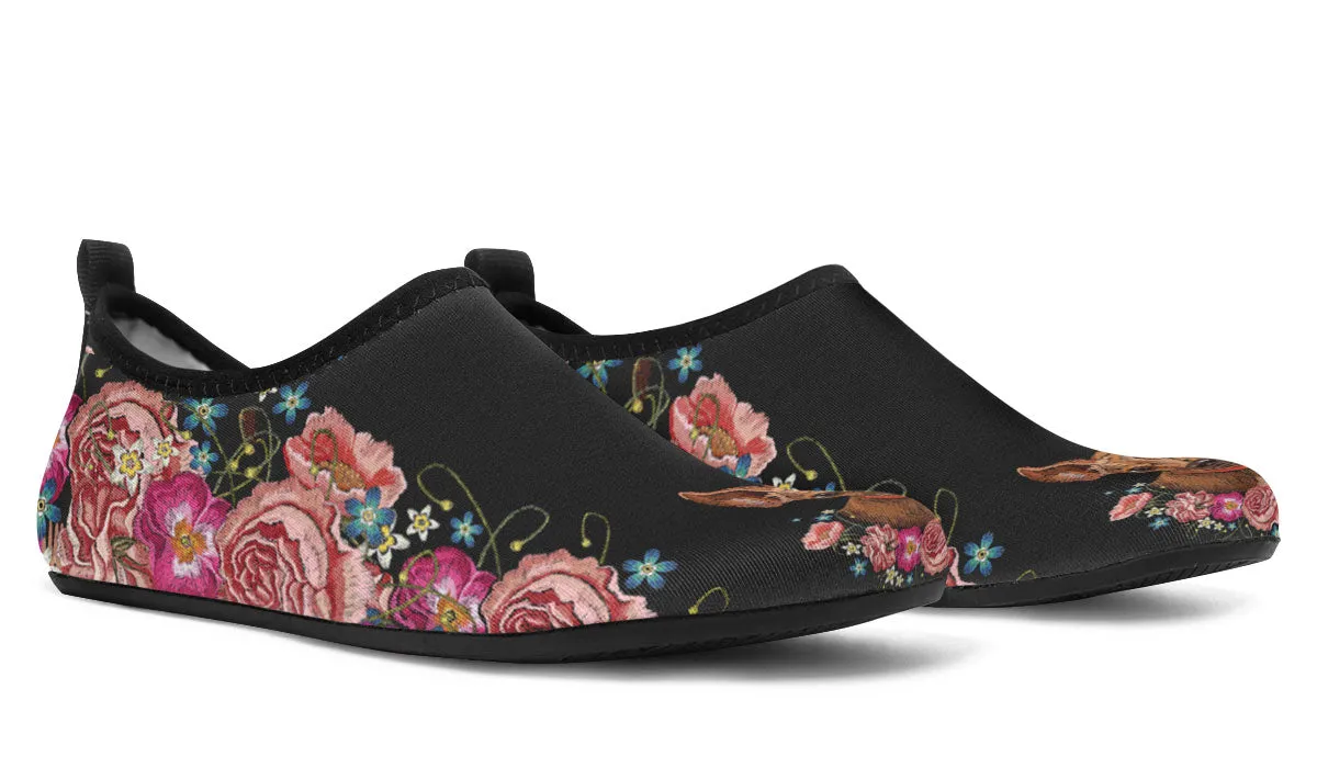 Embroidery Chihuahua Aqua Barefoot Shoes