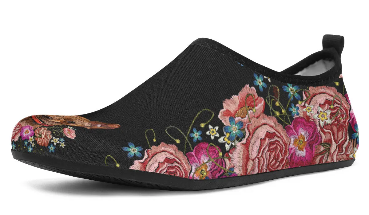 Embroidery Chihuahua Aqua Barefoot Shoes