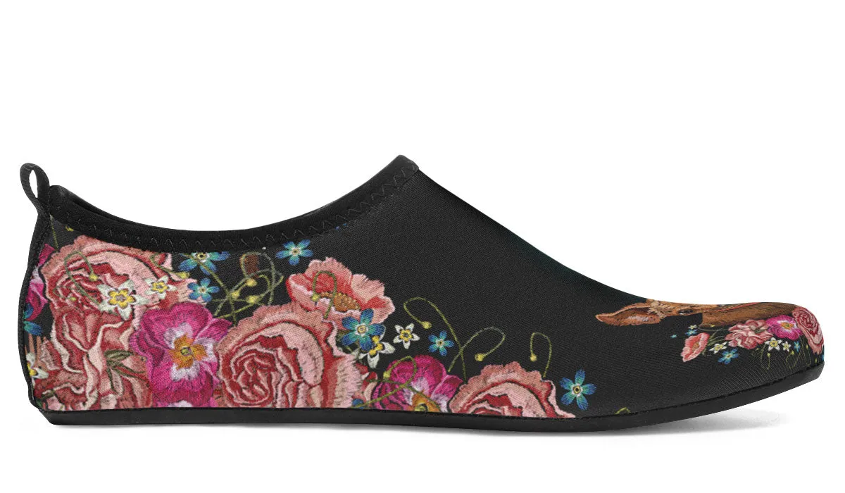 Embroidery Chihuahua Aqua Barefoot Shoes