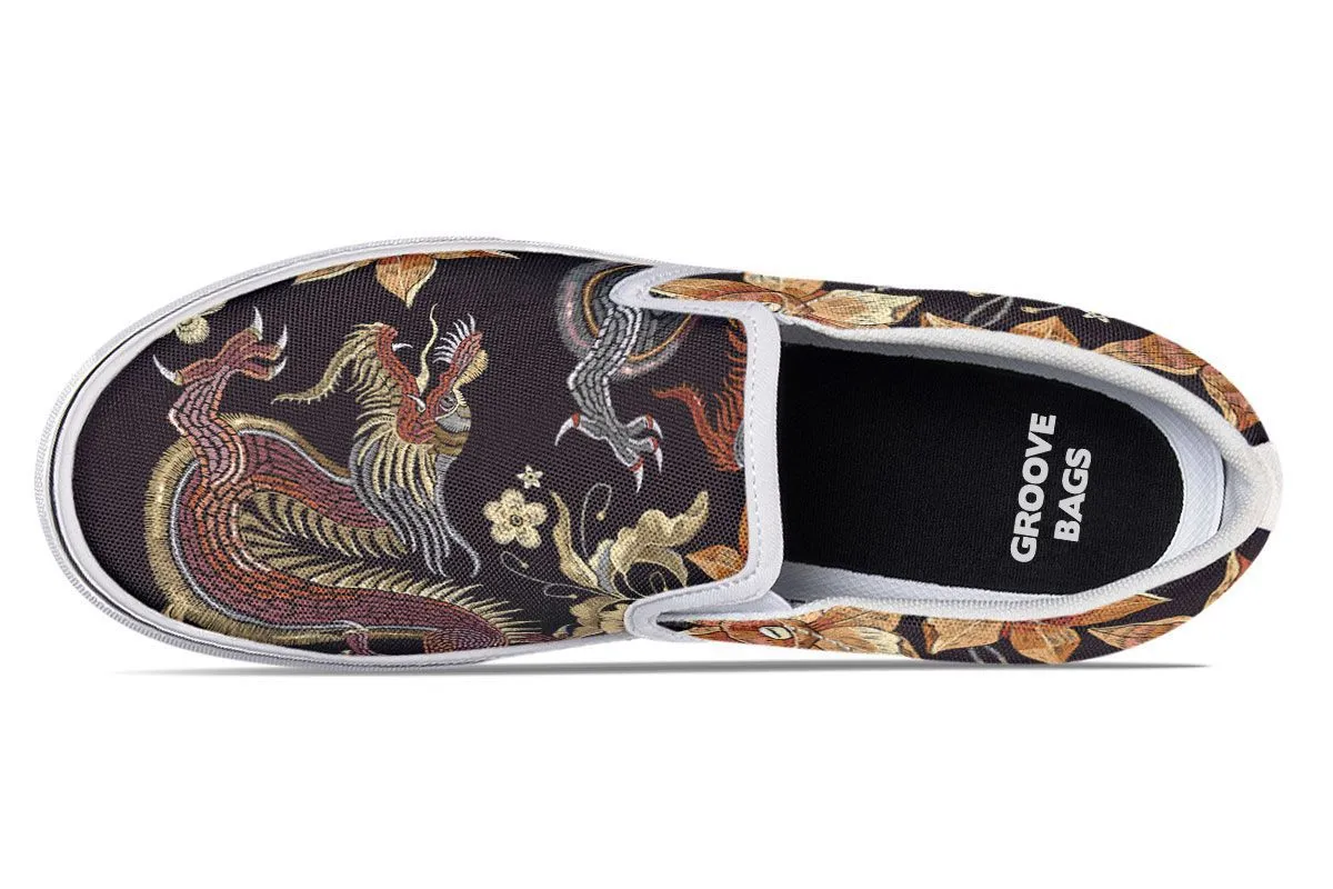 Embroidery Dragon Slip-On Shoes