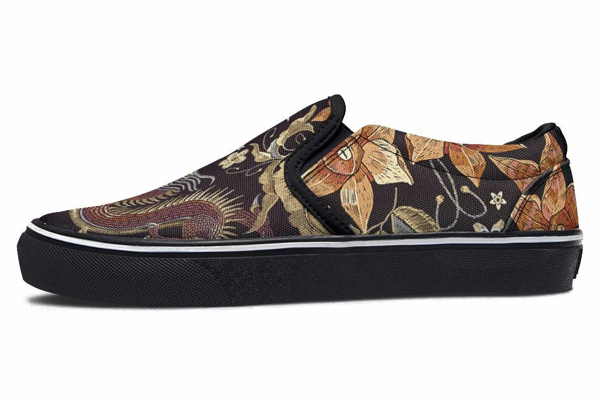 Embroidery Dragon Slip-On Shoes