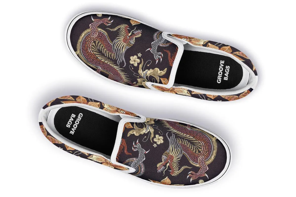 Embroidery Dragon Slip-On Shoes