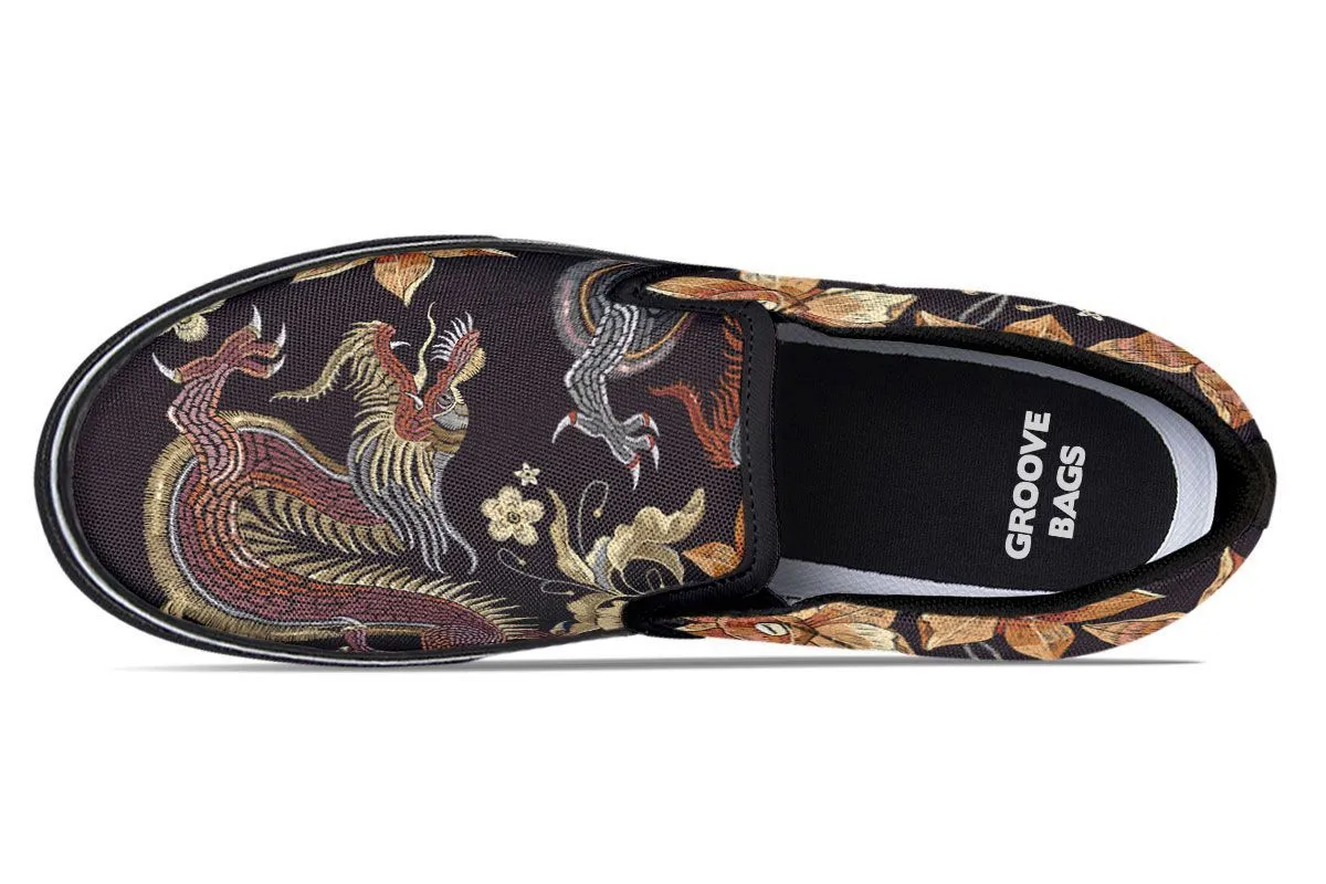 Embroidery Dragon Slip-On Shoes
