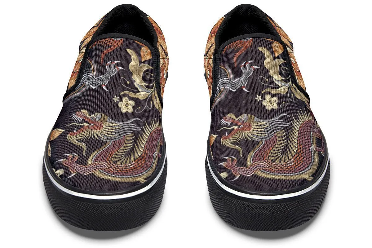 Embroidery Dragon Slip-On Shoes