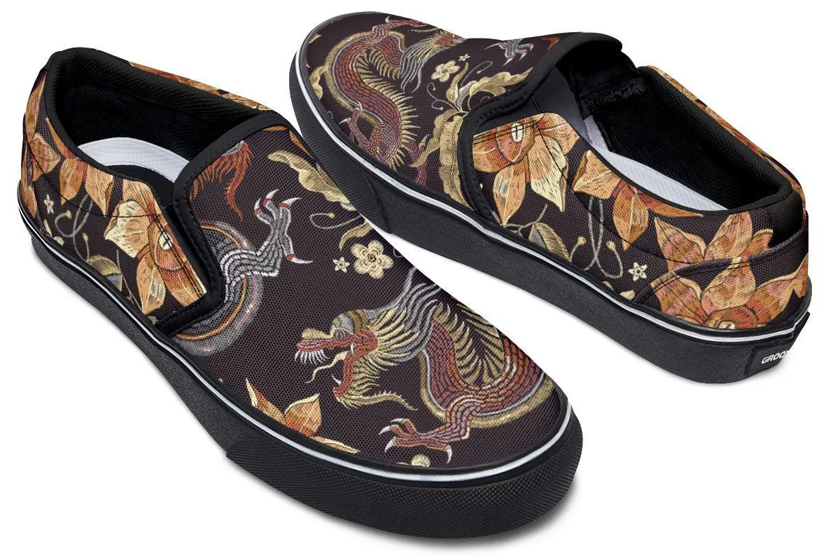 Embroidery Dragon Slip-On Shoes
