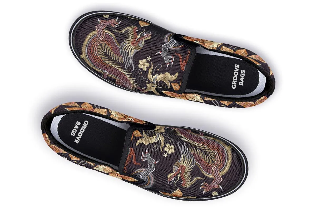 Embroidery Dragon Slip-On Shoes