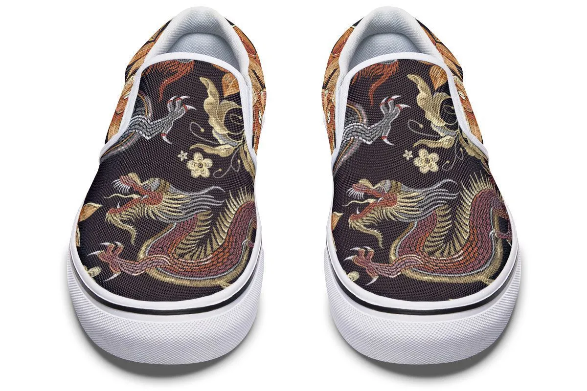 Embroidery Dragon Slip-On Shoes