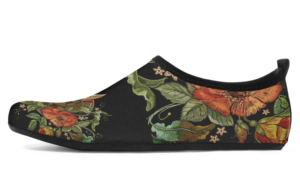 Embroidery Horse Aqua Barefoot Shoes