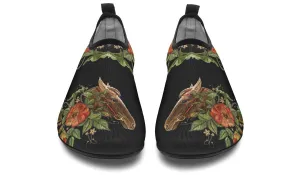 Embroidery Horse Aqua Barefoot Shoes