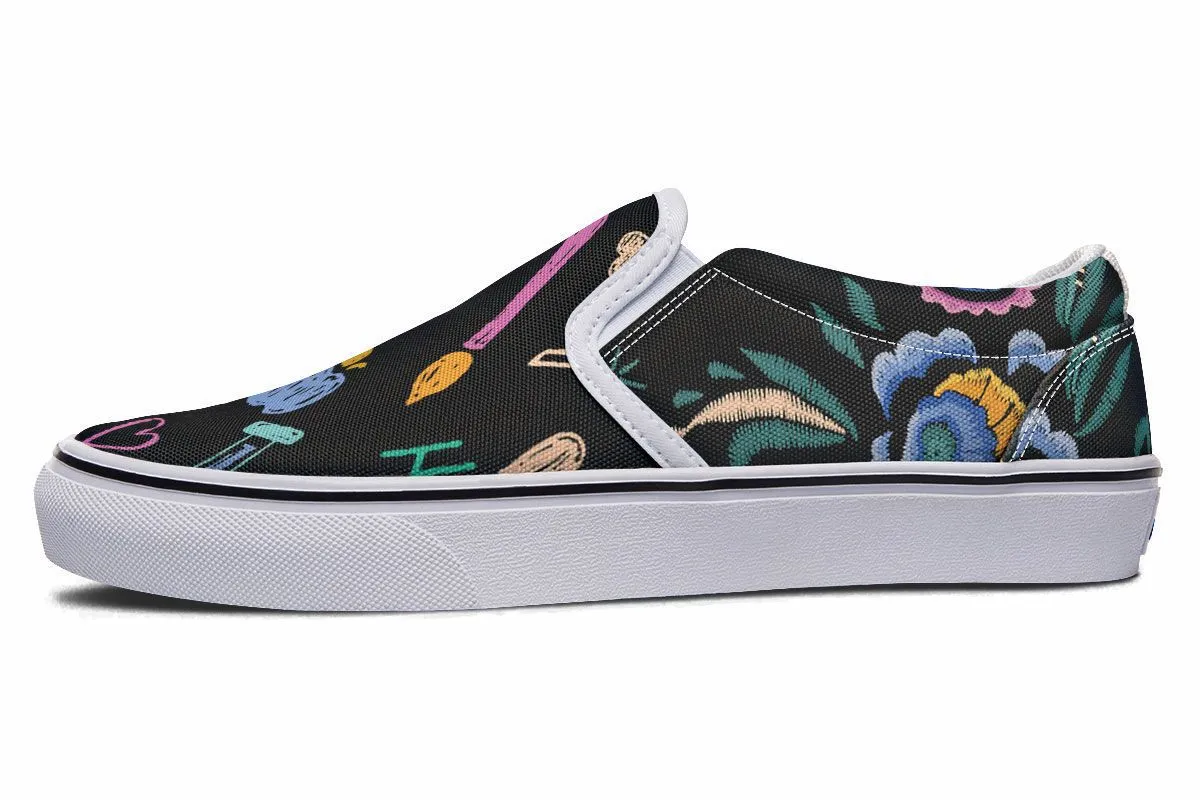 Embroidery Teaching Slip-On Shoes